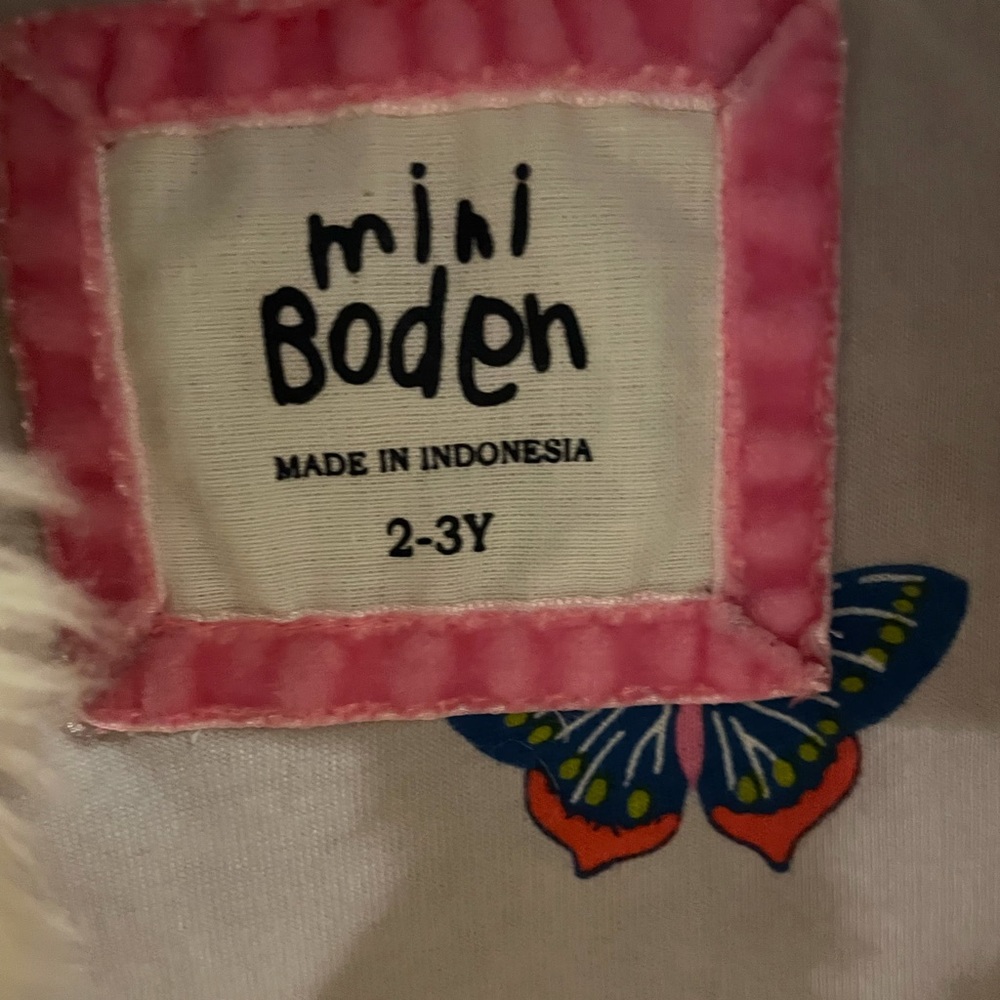Mini Boden faux fur coat size 2-3